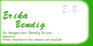 erika bendig business card